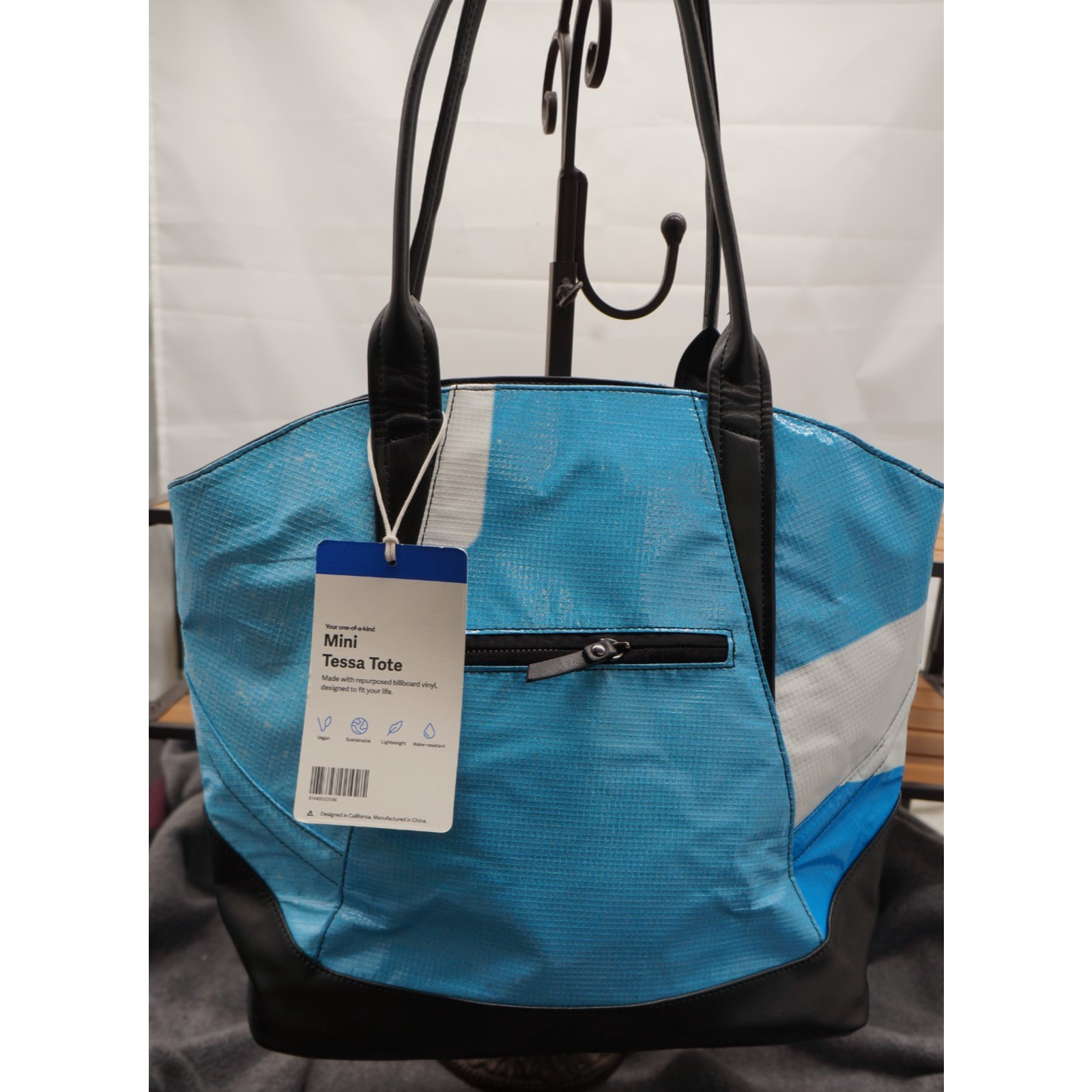 Nwt Rareform Mini Tessa Tote Bag Blue / White Recycled Billboard Vinyl — image 2 of 8